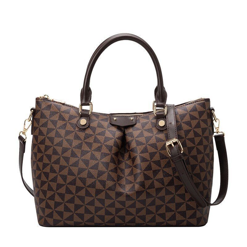 Large Handbag Women's Shoulder Bag Underarm Tote Purse Vintage Plaid Pouch 1 PC
