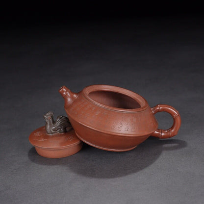 Chinese Yixing Zisha Clay Handmade Exquisite Teapot （一鸣惊人 底款：顾景舟）