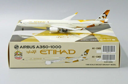 1:400 JC Wings ETIHAD AIRBUS A350-1000 Passenger Plane Flap Down Diecast Model