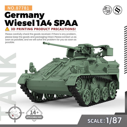 SSMODEL SS87781 1/87 Military Model Kit Germany Wiesel 1A4 SPAA