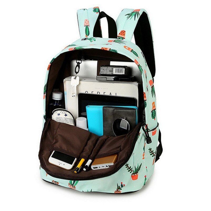 Waterproof Nylon Lightweight Backpack Women 16.5 inch School Student Book Bags