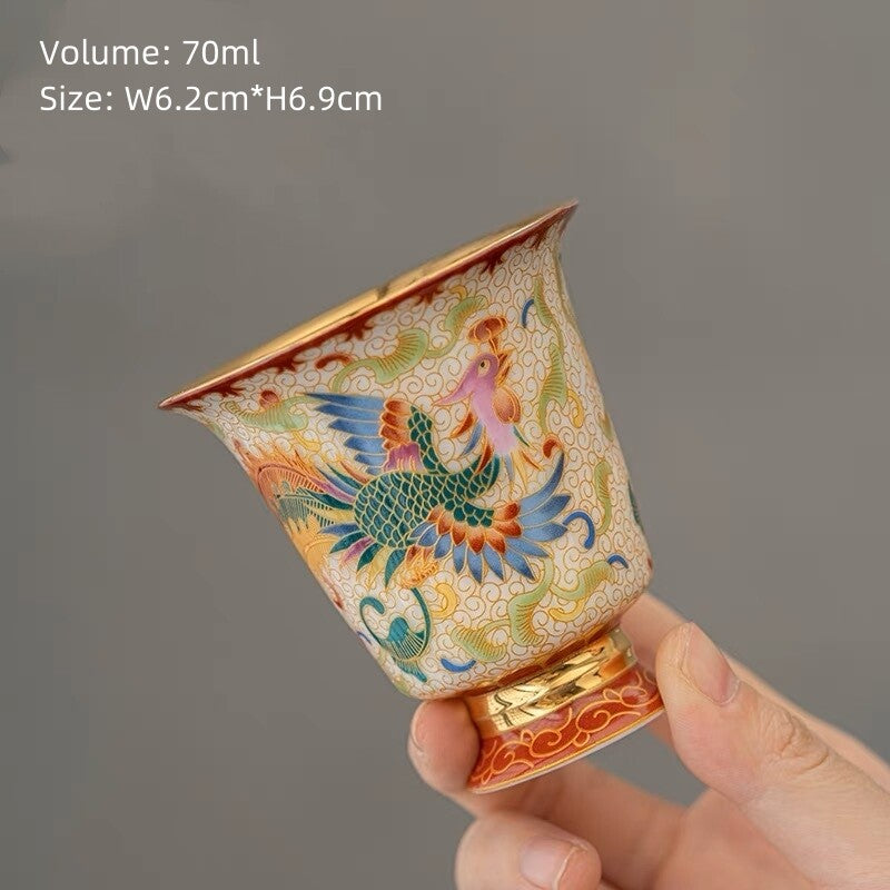 One Cup Chinese Tea Cup Ceramic Gilt Color Enamel Craft Creative Master Cup New