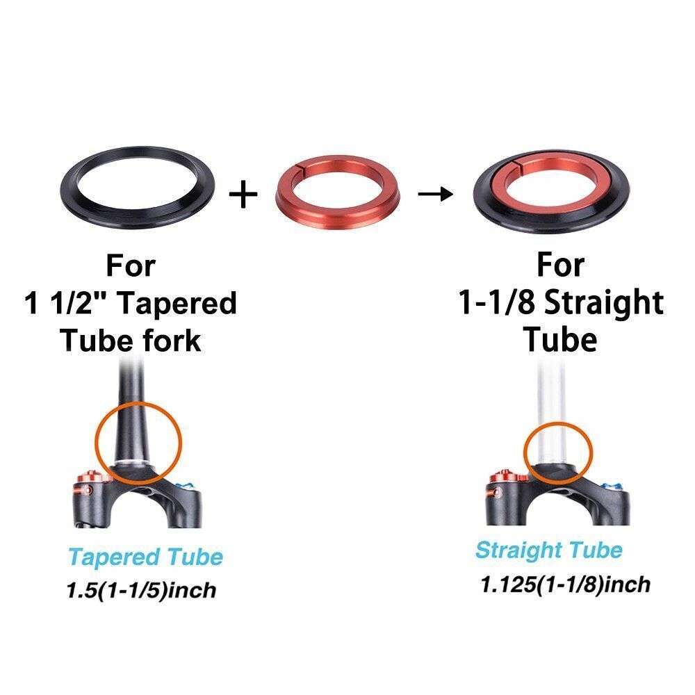 Bicycle Headset 42mm 52mm CNC 1 1/8"-1 1/2" MTB Bearing Tapered Tube Fork Steer