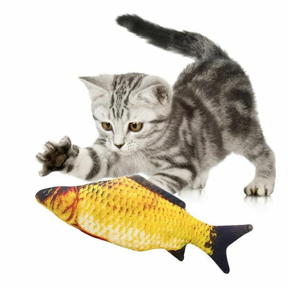 Cat Toy Pet Soft Plush 3D Fish Shape Interactive Gift Catnip Stuffed Pillow Doll