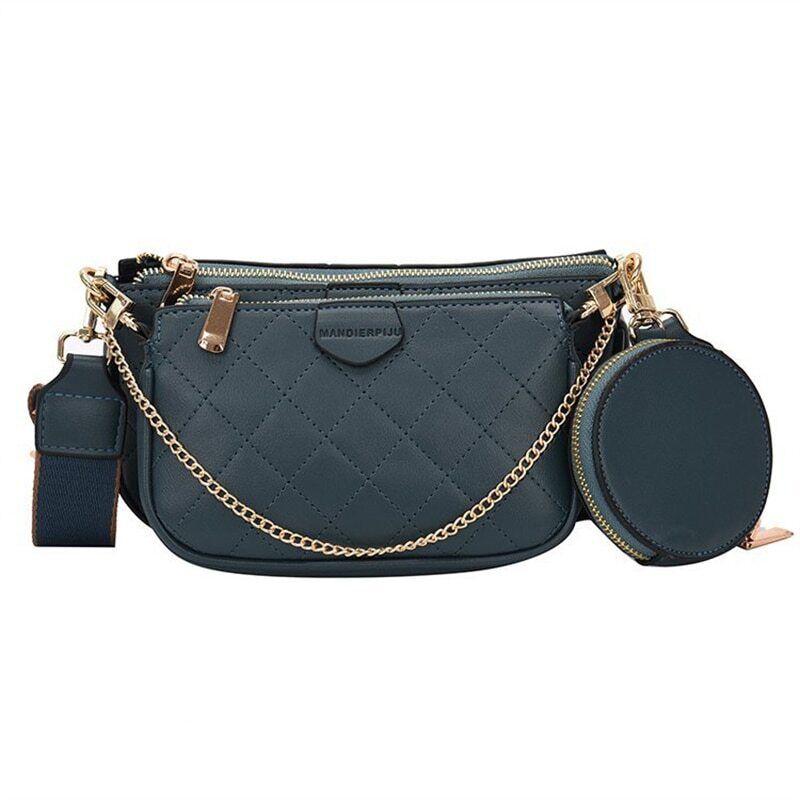 Leather Crossbody Bag Set Women Bags Chain Shoulder Bags Messenger Bags