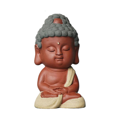Buddha Purple Sands Tea Pet 11cm 4.4in Kung Fu Tea Table Decoration Tea Ceremony