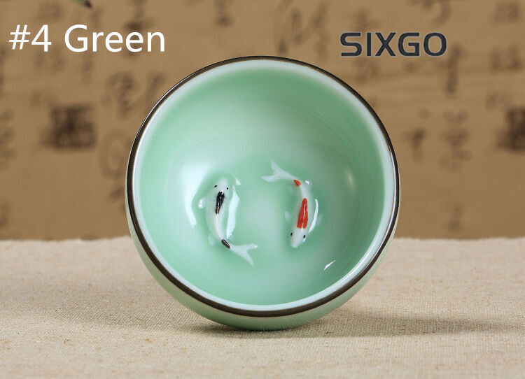 One Cup Ceramic Porcelain Tea Cup Made in China Fish Lotus Design Handmade Cups