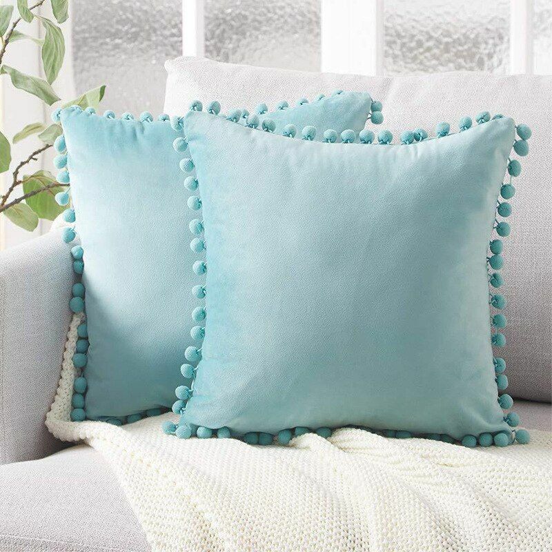 Cushion Cover Soft Velvet Decorative Pillows Throw Case Solid Luxury Homes Seat