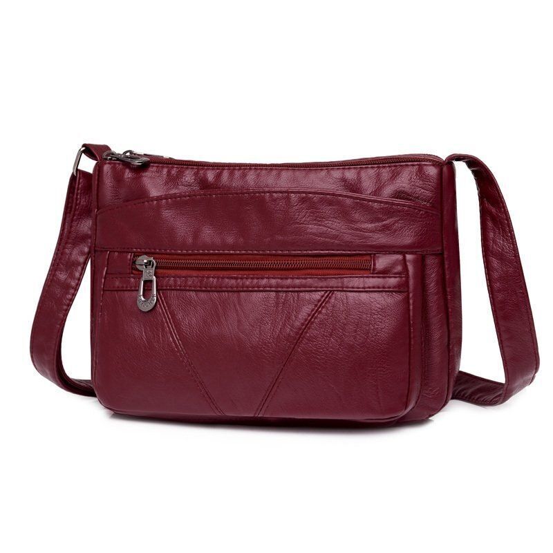 Vintage Handbag Purse Synthetic Leather Shoulder Bag Pockets Crossbody Bags Blue