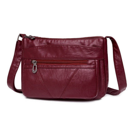 Vintage Handbag Purse Synthetic Leather Shoulder Bag Pockets Crossbody Bags Blue