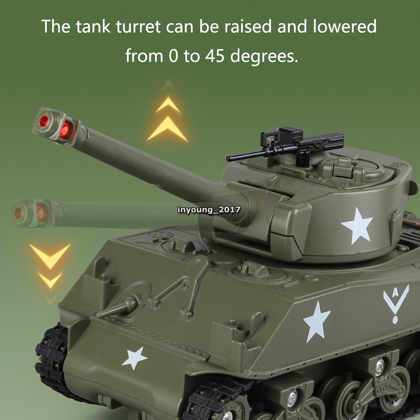 1/34 M4 Sherman Tank Model Diecast Tank Toy Boys Toys for Kids Gifts Camouflage