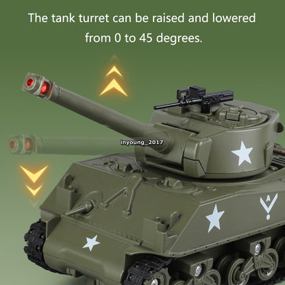 1/34 M4 Sherman Tank Model Diecast Tank Toy Boys Toys for Kids Gifts Camouflage