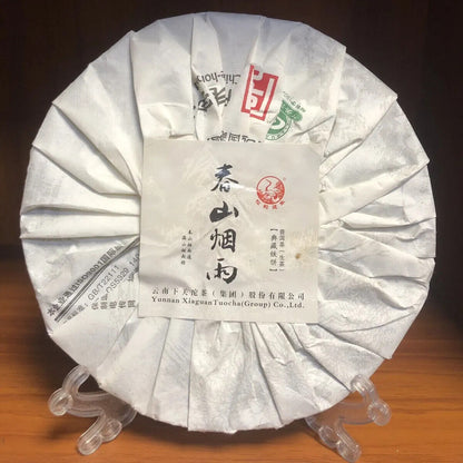 Spring Mountain Smoke and Rain Aged Ancient Tree Raw Tea Old Tea Cake