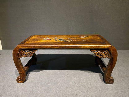 Antique Tibetan Altar Table Kang Table Old Pear Wood Carving Buddhist Furniture