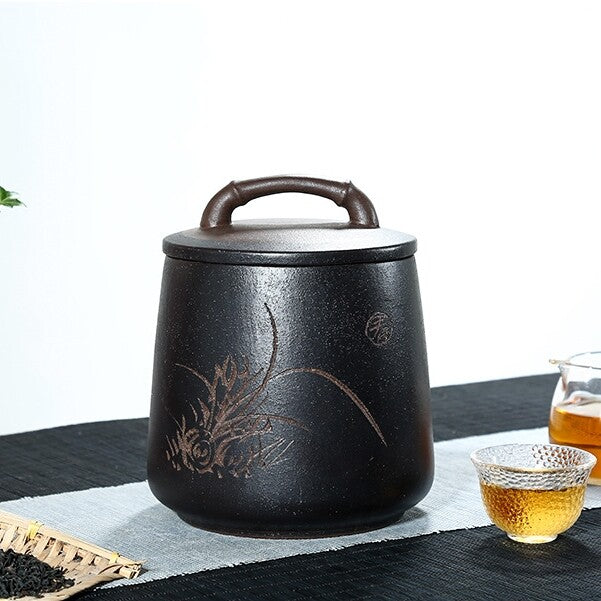 China Tea Caddy True Yixing Zisha Sealed Canister & Lid Handmade For Loose Tea