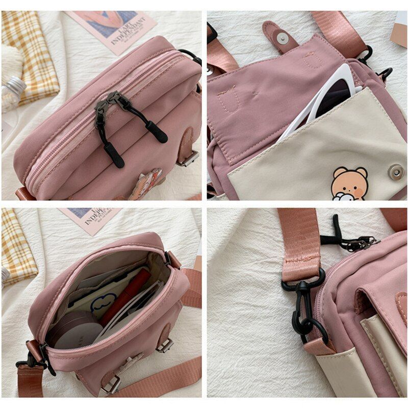 Winter Canvas Bag Fashion Belts Decorative Cloth Bags One-shoulder Diagonal Bag