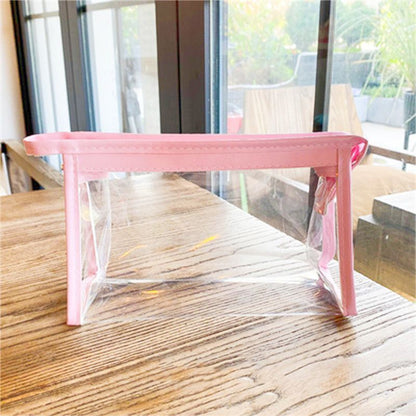 Large Transparent Makeup Bag Storage Cosmetic Triangular Box Purse 20*8*12.5 CM