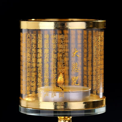 4.3" Buddhist Crystal Oil Lamp Holder Windproof Lampshade Buddha Hall Ornaments