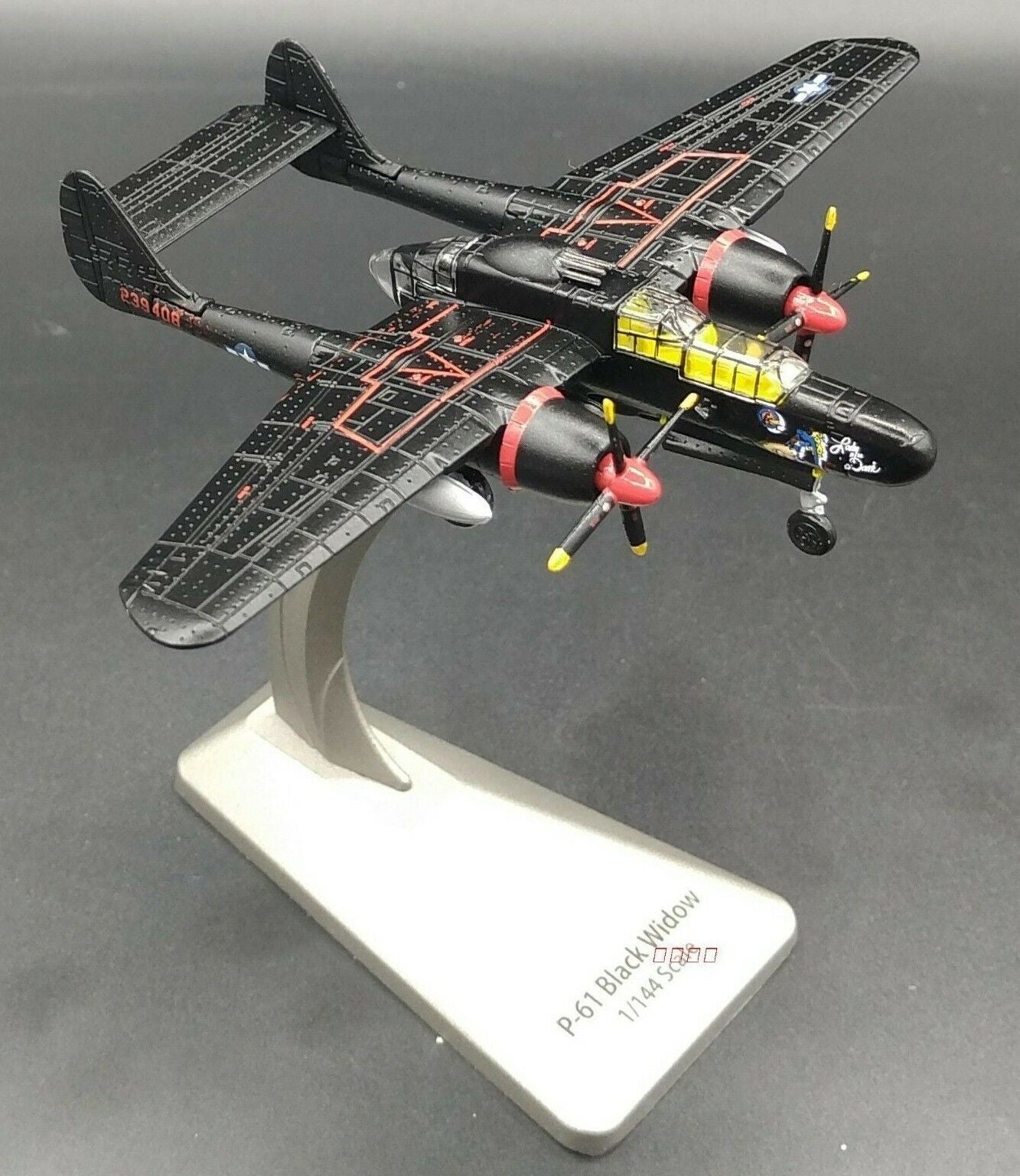 1:144 AF1 USA P61 Black Widow WWII Fighter Bomber Diecast Aircraft Plane Model