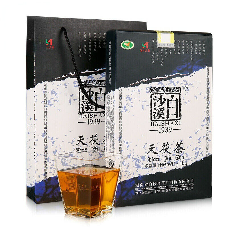 Anhua Baishaxi 1939 Black Tea Gold Flower Tea Black Tea Brick TIAN FU CHA 1kg