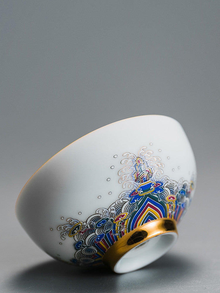 Porcelain Tea Set Good Quality Ceramic Gaiwan Saucer Master Made Tea Cup Pitcher