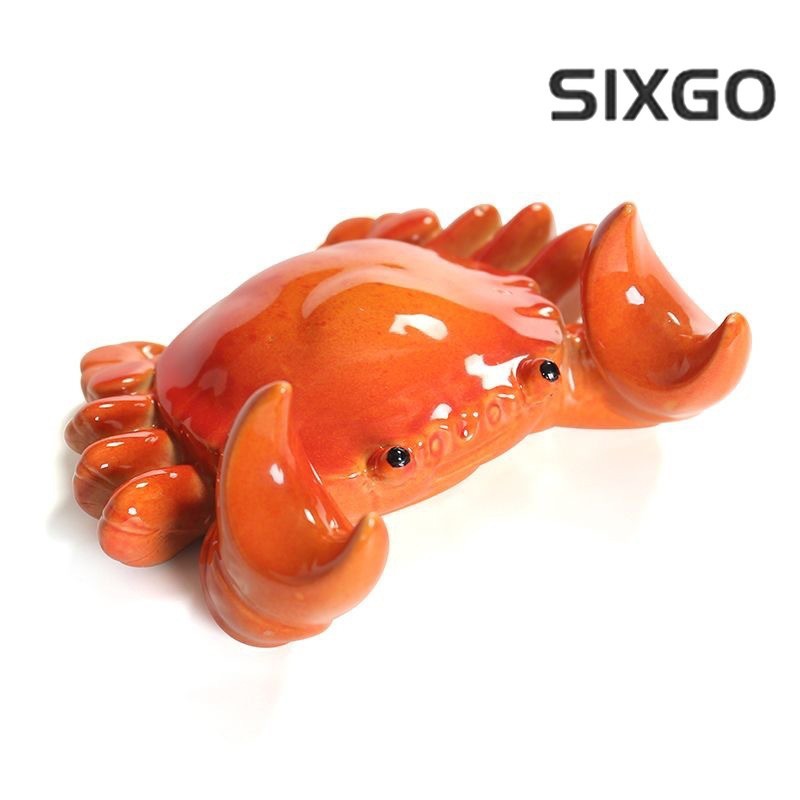 12.2cm Chinese Ceramic Crab Tea Brush Holder Pen Holder Tea Pet Ornament
