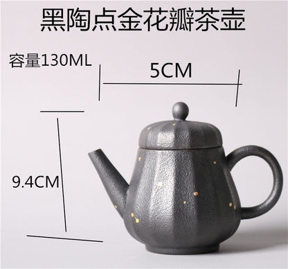 Retro Kung Fu Tea Multilateral Coarse Pottery Open Piece Japanese Ceramic Teapot