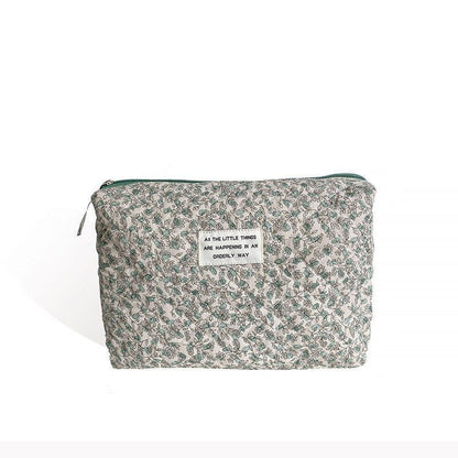 Make Up Bag Portable Toiletry Bag Large Cosmetic Pouch Cotton Zipper Beauty Case