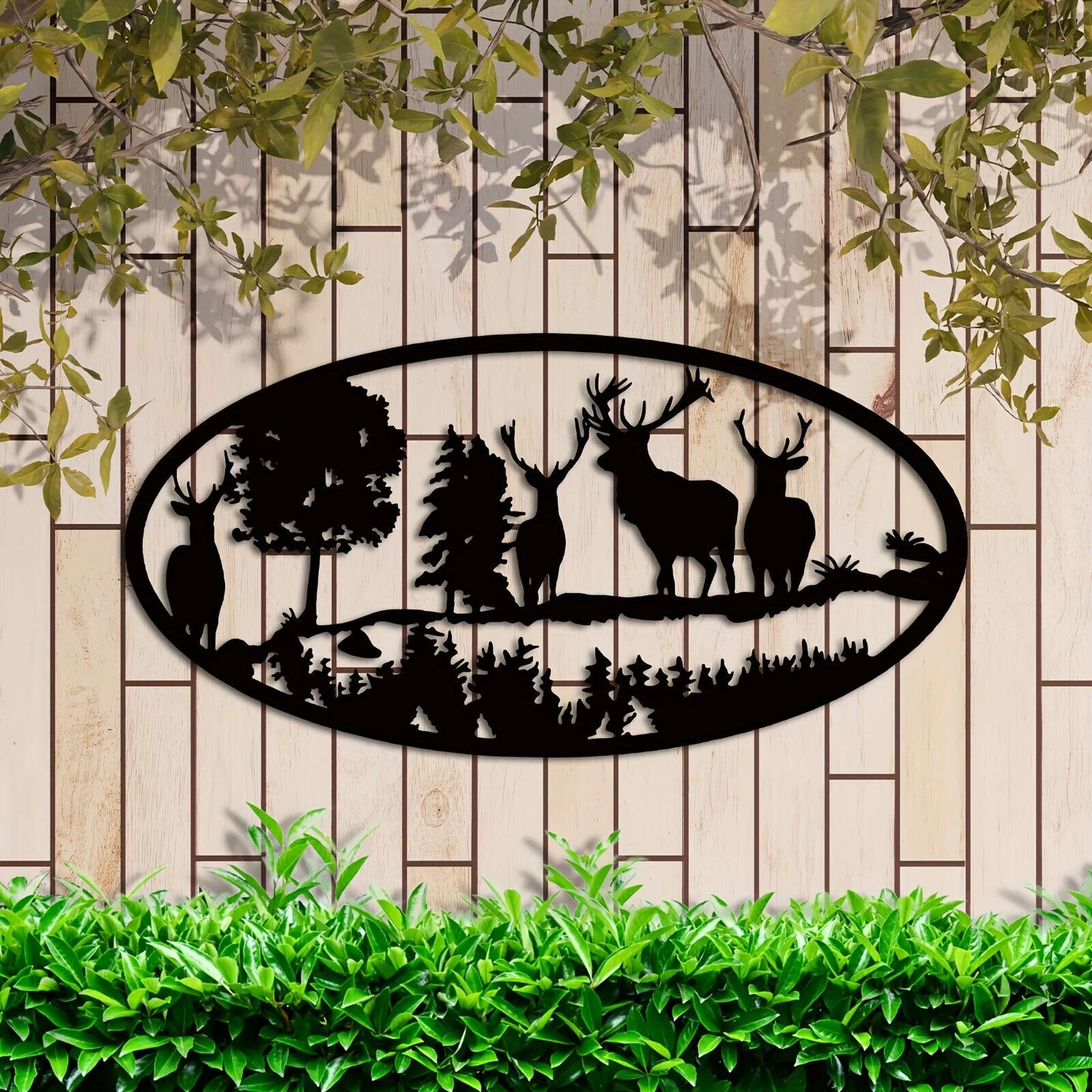 CIFBUY Rustic Metal Deer Wall Art for Bedroom, Home, and Cabin Decor