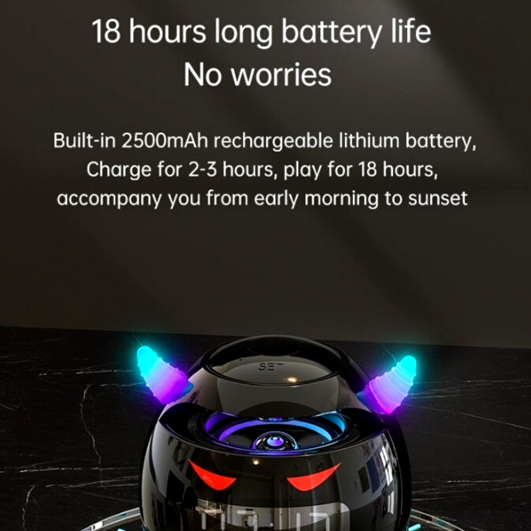 Bosina Altavoz Portátil LED Inalámbrico Speaker Bluetooth Musica Alarma Reloj