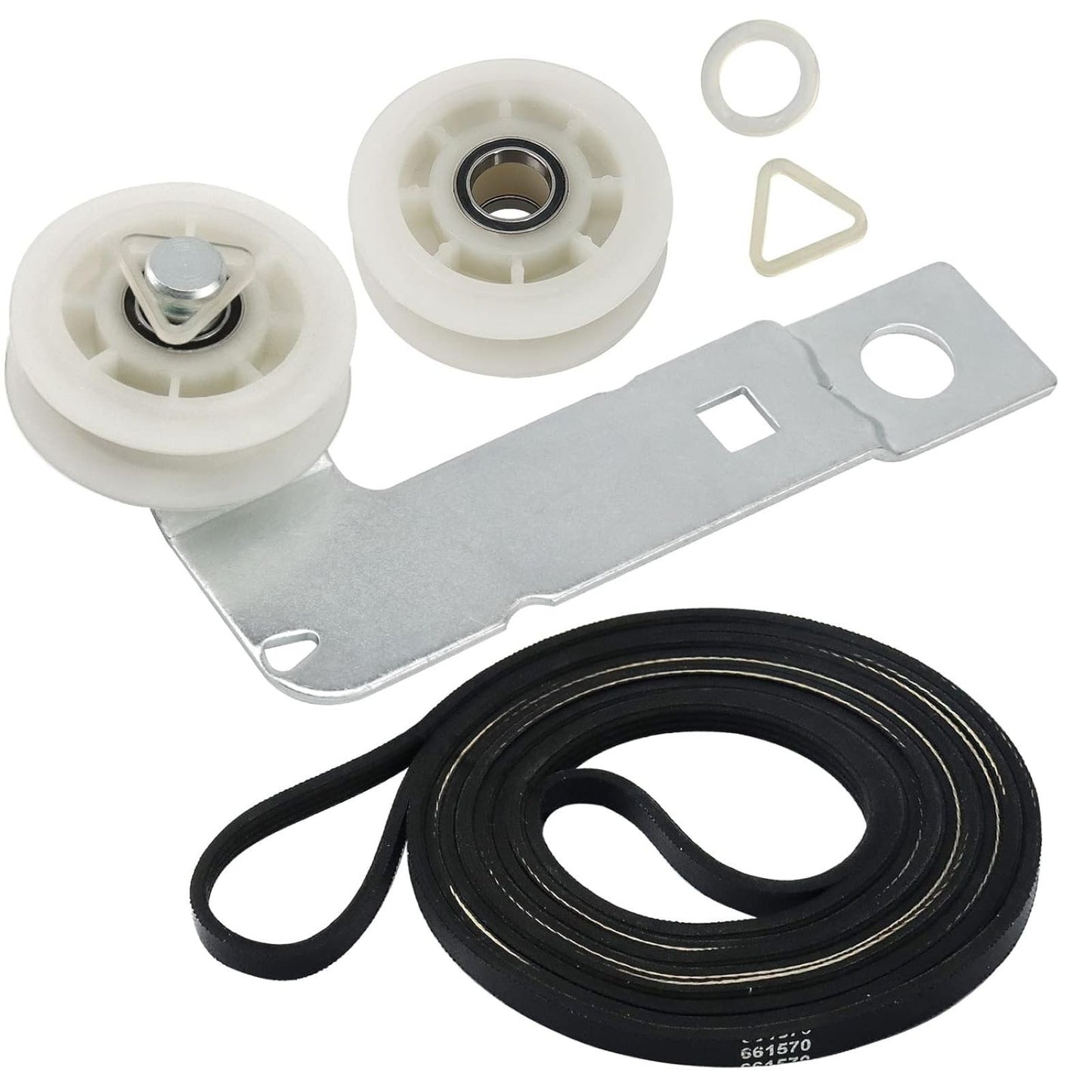 661570 & 279640 & W10837240 Dryer Idler Pulley Belt Kit for Whirlpool/Kenmore