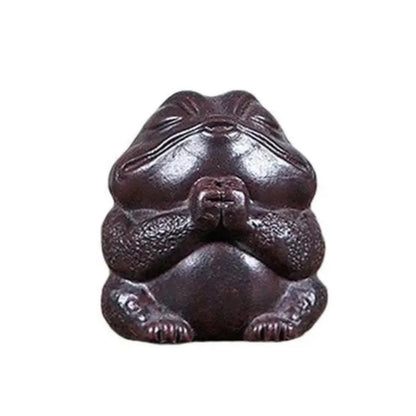 Purple Clay Toad Tea Pet 6cm 2.4in Exquisite Desktop Decor Mini Statue