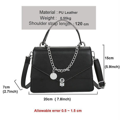 Small Square Bag Messenger Bag Handbag Casual Shoulder Bag Crossbody Purse Black