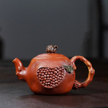 Yixing Zisha Purple Clay Teapot Original Ore Jiangpo Mud Handcrafted Pomegranate