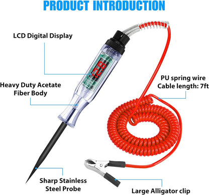 Digital Electric Voltage Circuit Tester Automotive Test Light Car Truck 3-48V US