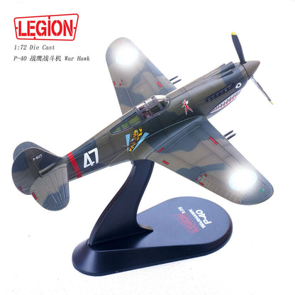 1:72 LEGION P-40C(Hawk 81A-2) #47 Fighter Plane Diecast Military Aircraft Model