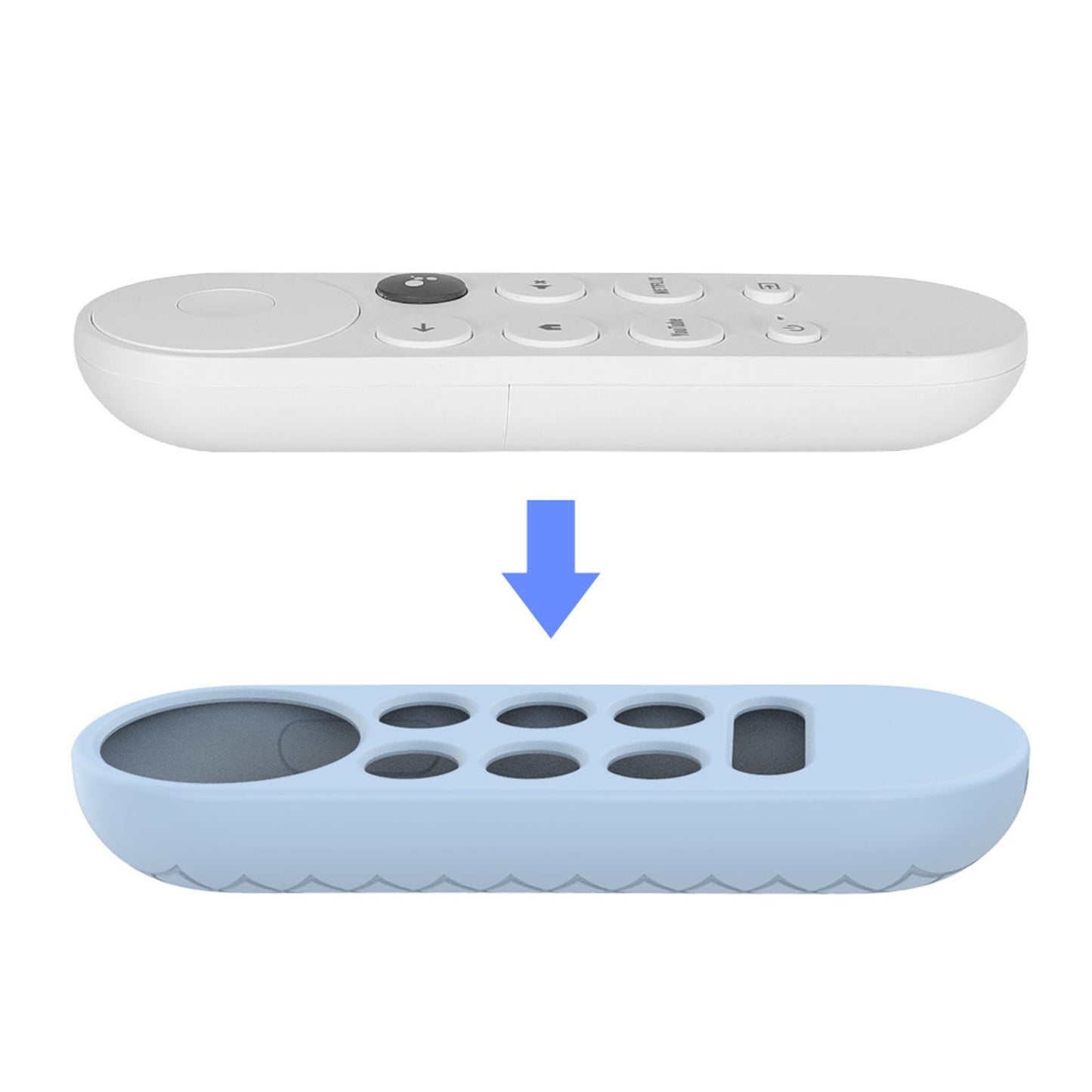 Blue Silicone Case Cover Shell For Google Chromecast TV 2020 Voice Remote A