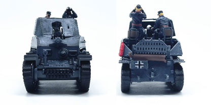 1:72 German Weasel Self-propelled Anti-tank Gun 2 Troopers Gray Painting Model