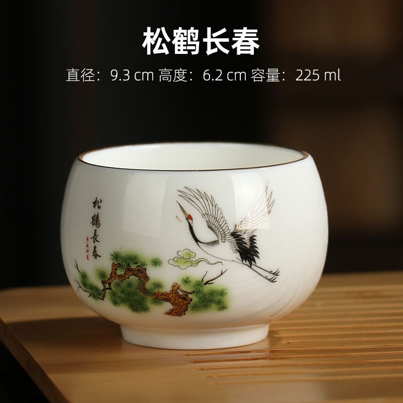 Sheep Fat Jade Porcelain Master Cup Ceramic Kung Fu Tea Cup Tea Single Cup