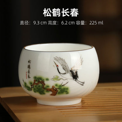 Sheep Fat Jade Porcelain Master Cup Ceramic Kung Fu Tea Cup Tea Single Cup