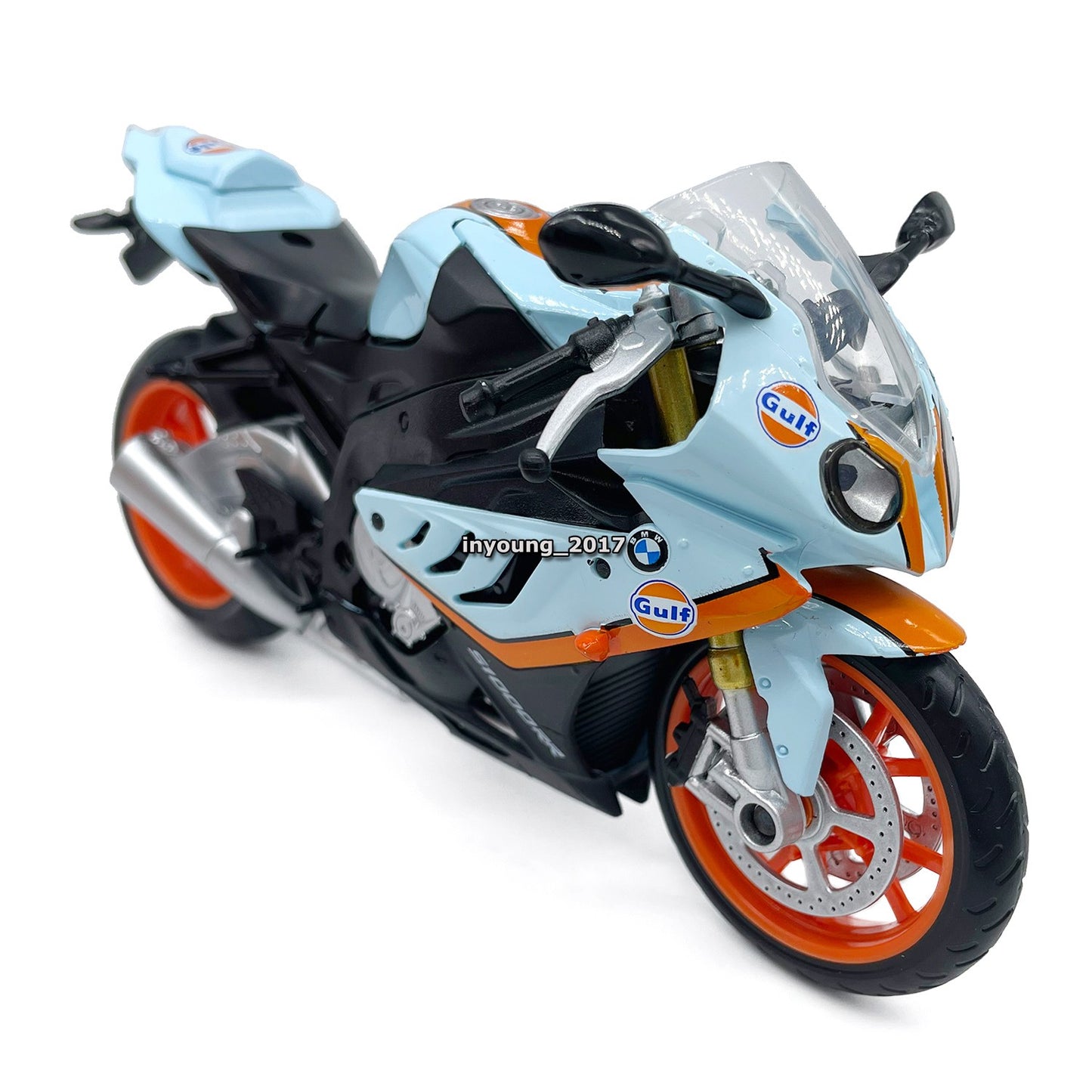 1/12 BMW S1000RR Motorcycle Model Toy Diecast Toy Vehicle for Kids Boys Blue