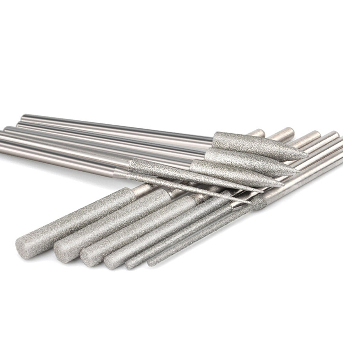 11PCS/Set 1/8" Different Shapes Diamond Burr Bits Rotary Tools Kit Accessories