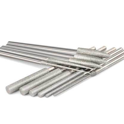 11PCS/Set 1/8" Different Shapes Diamond Burr Bits Rotary Tools Kit Accessories