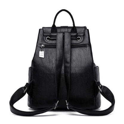 Backpack Vintage Travel Soft Genuine Leather Bag Large Bookbag School Bags 1 PC