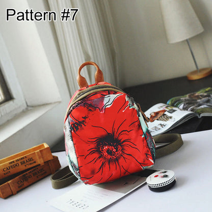 Convertible Floral Nylon Small Backpack Rucksack Sling Bag Chest Pack Purse