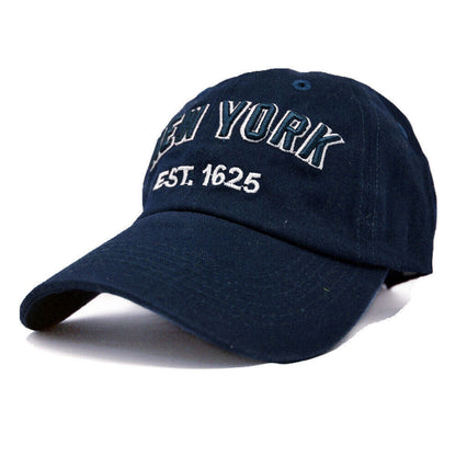 Mens Womens Washed Cotton Vintage NY Est.1625 Baseball Dad Cap Adjustable Hat