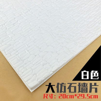 Model Building Material 2Pcs Simulation PVC Roof Tile Wall DIY Scene Diorama Kit