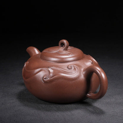 Chinese Yixing Zisha Clay Handmade Exquisite Teapot （彩带 底款：蒋蓉）