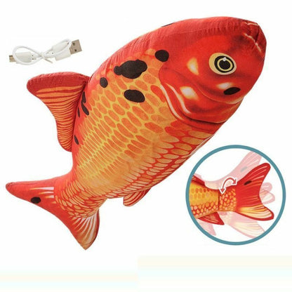 Electric Cat Toy Fish USB Charger Interactive Realistic Pet Chew Bite Floppy 30