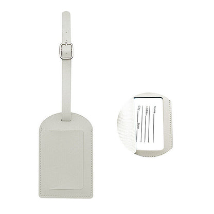Travel Leather PU Luggage Tags Suitcase ID Card Name Label Baggage Address Tag